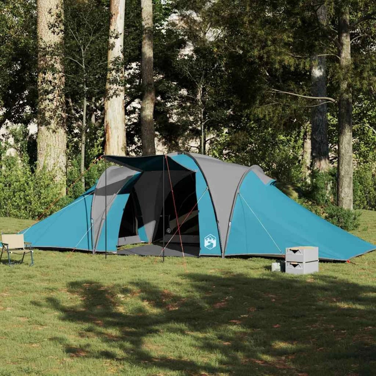 VIDAXL Tente familiale a dome 6 personnes bleu impermeable