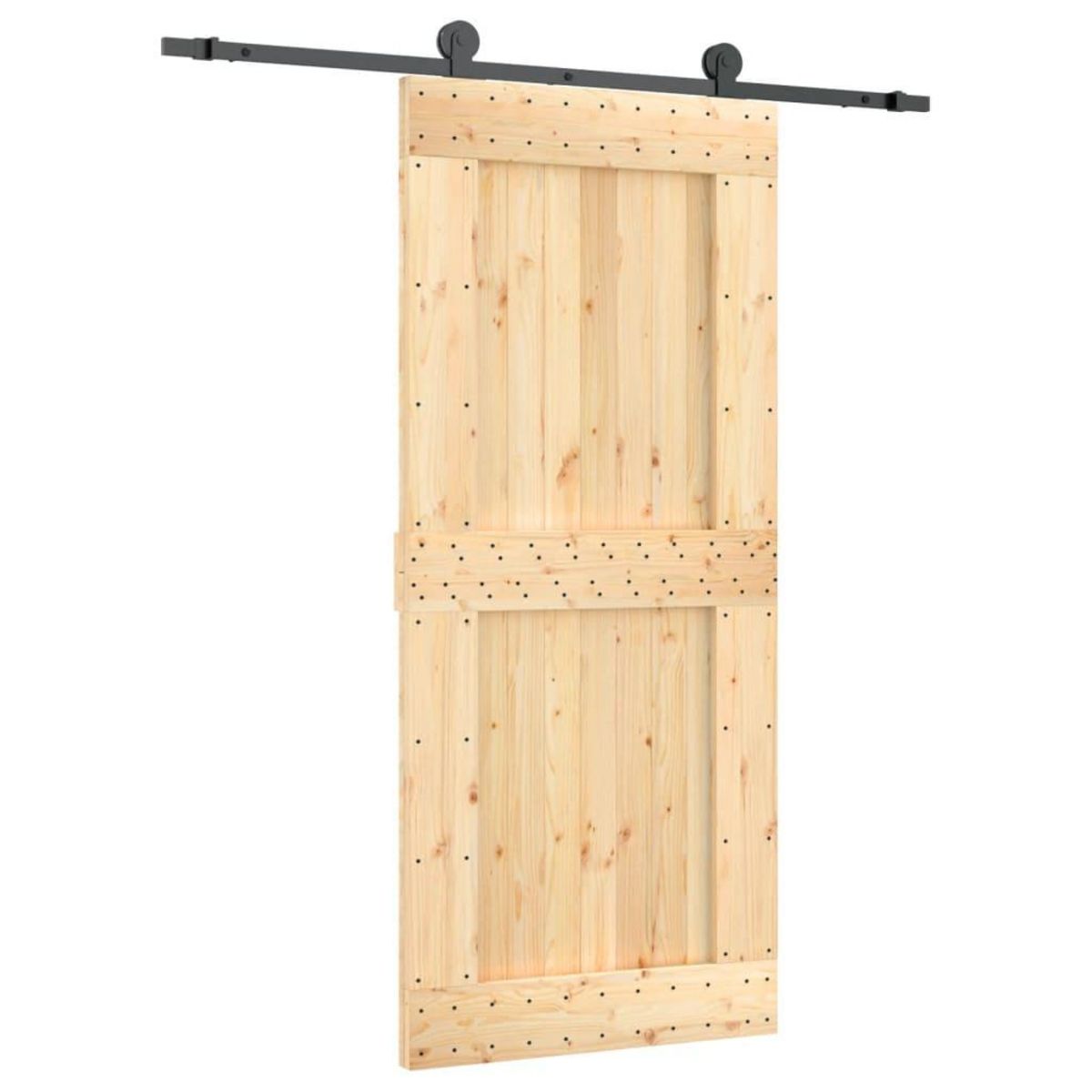 VIDAXL Porte coulissante et kit de quincaillerie 90x210 cm pin massif