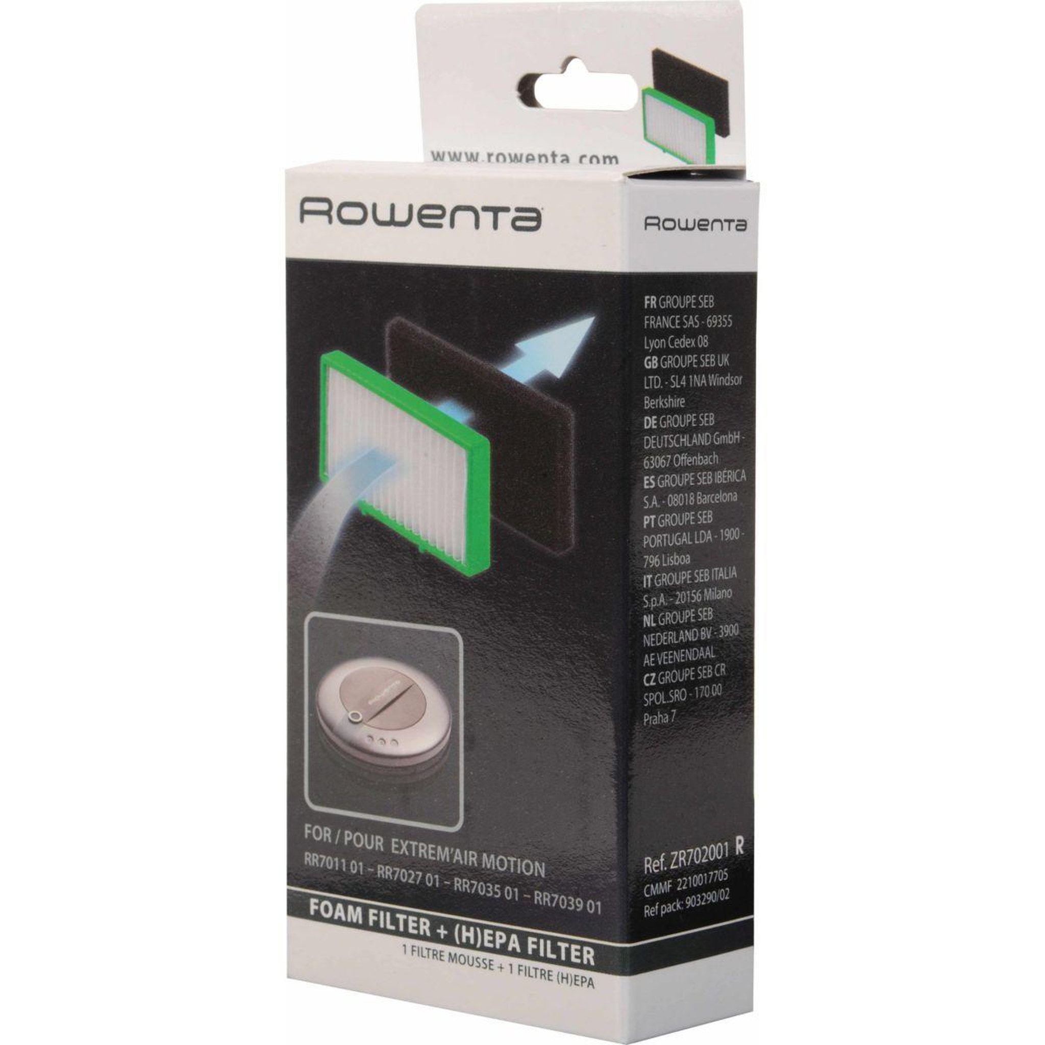 Voir la diapositive 2 : ROWENTA Filtre 1mousse + 1filtre hepa