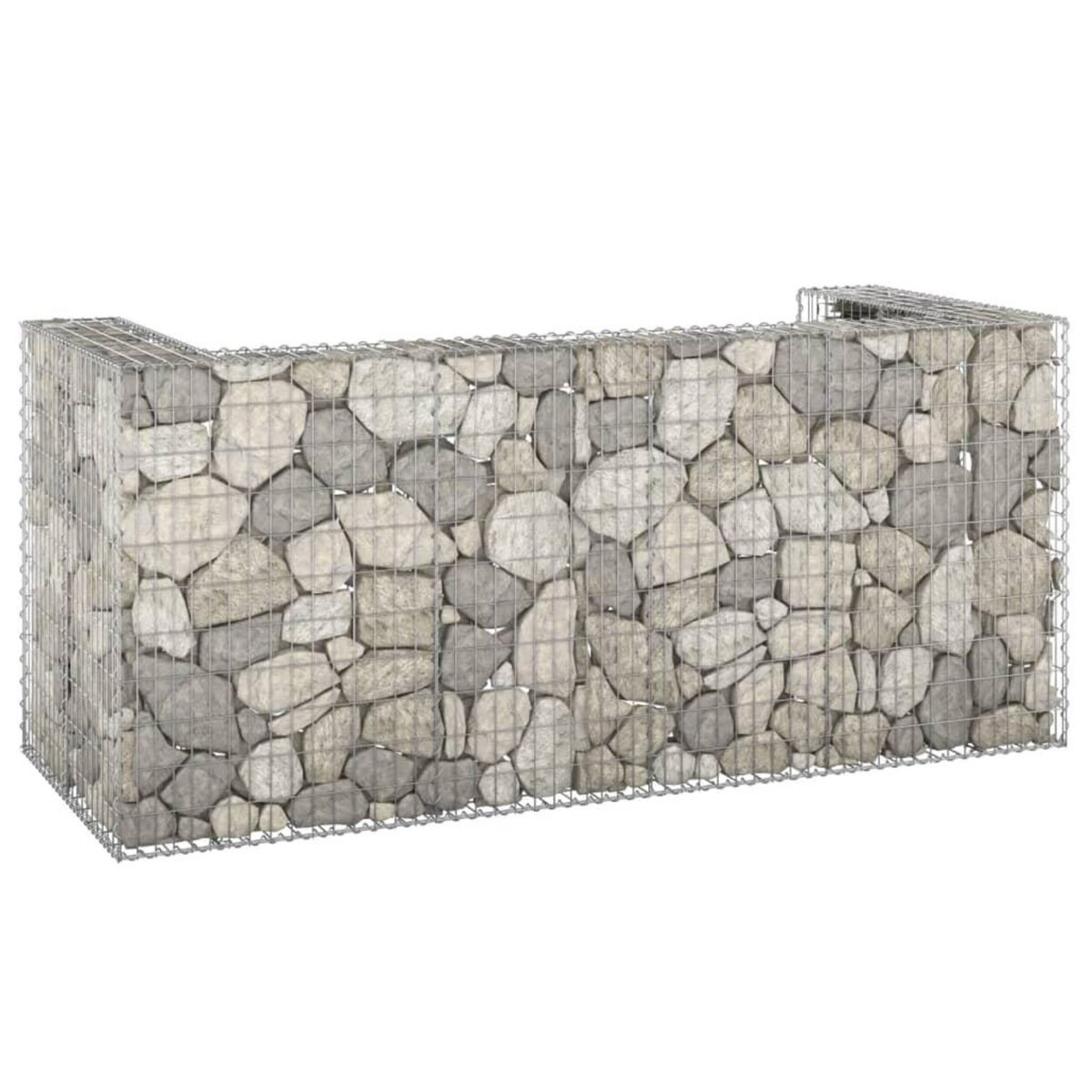 VIDAXL Mur en gabion pour poubelles Acier galvanise 254x100x110 cm