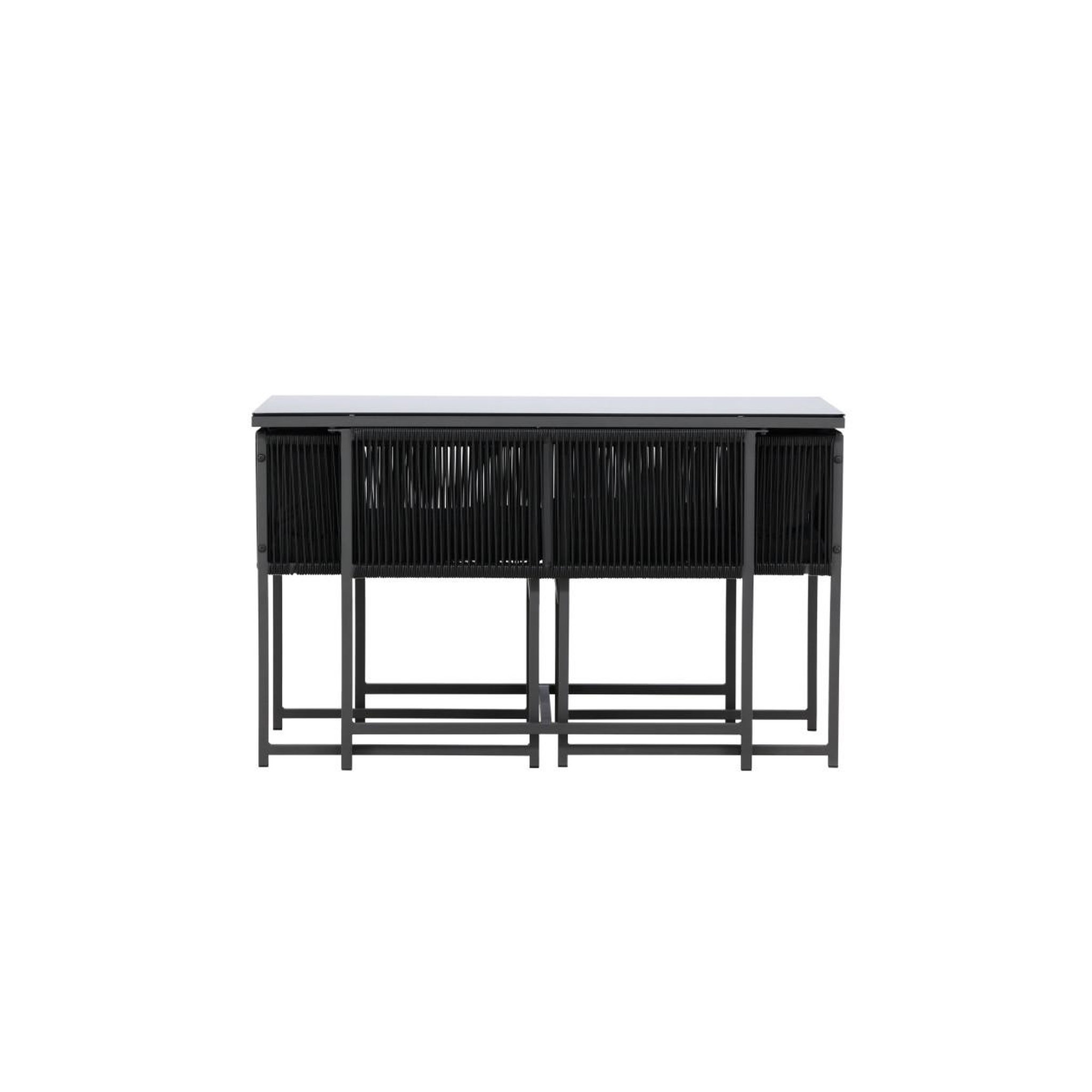 Voir la diapositive 3 : Paris Prix Ensemble table de jardin & 2 chaises  noto  120cm noir