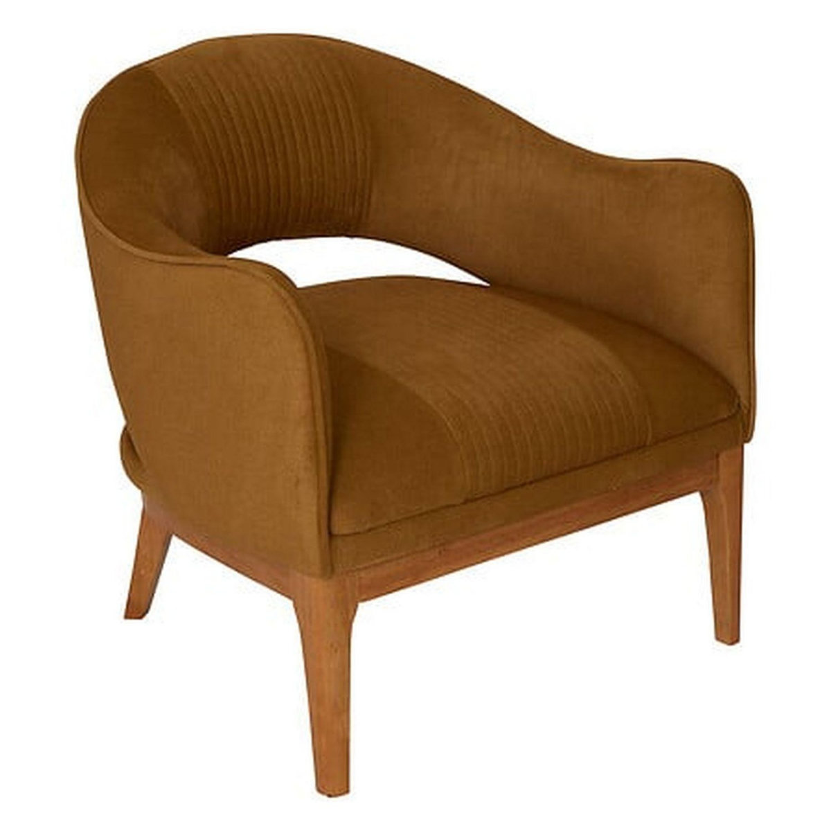 ATMOSPHERA Fauteuil velours LIBOR - Marron