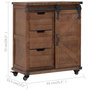 Voir la diapositive 6 : VIDAXL Armoire de rangement Bois de sapin massif 64x33,5x75 cm Marron