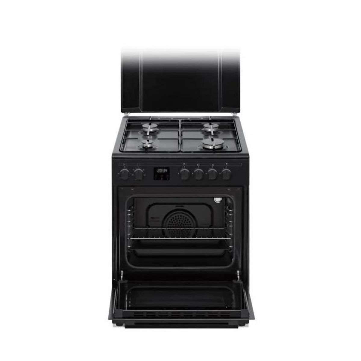 CONTINENTAL EDISON Cuisiniere gaz CONTINENTAL EDISON CECG60FCB1 - 4 feux - L59,8 x P61 xH83cm- Noir