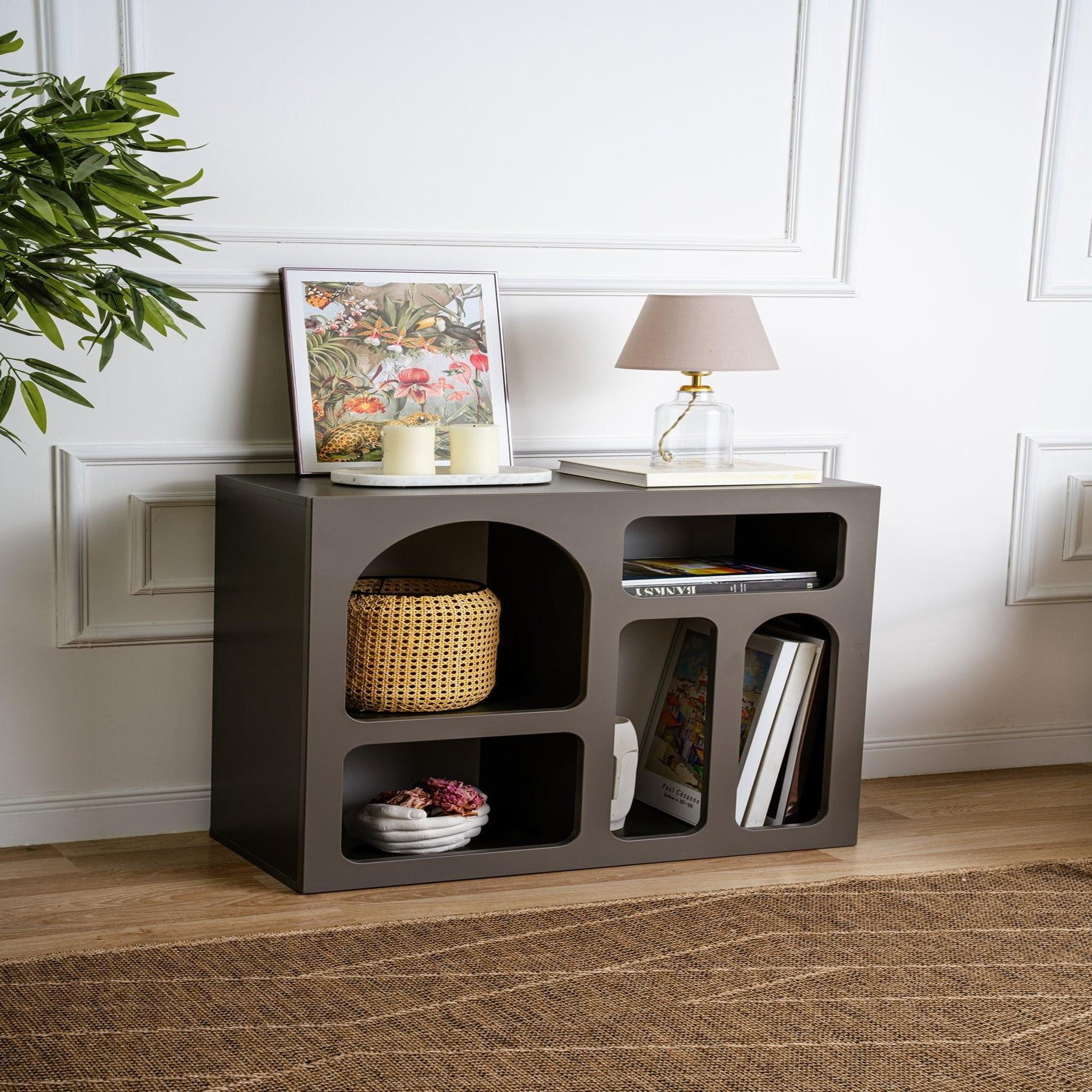 Voir la diapositive 3 : Habitat et Jardin Buffet en bois  lessa  - 80 x 37 x 74 cm - gris anthracite