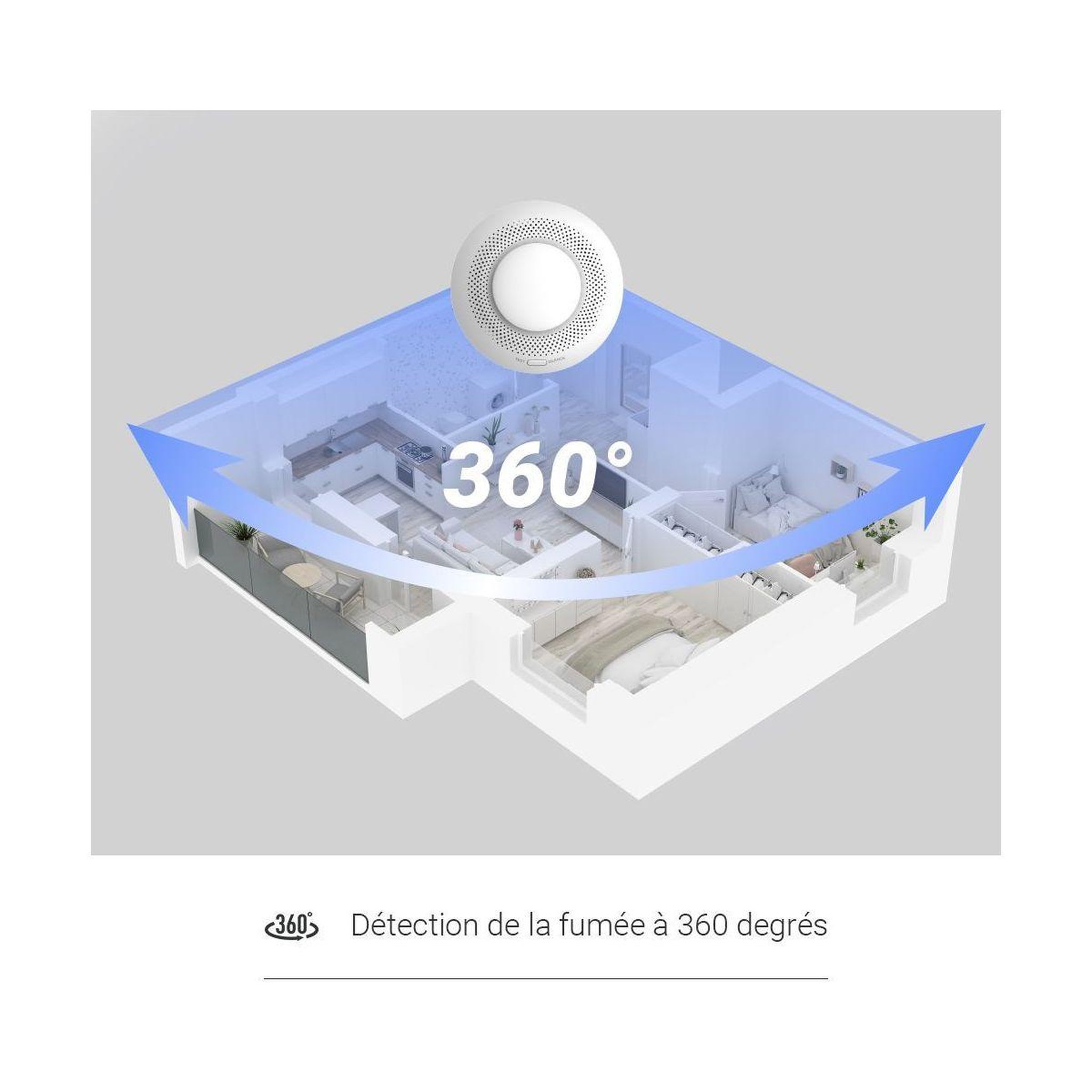 Voir la diapositive 4 : EZVIZ Détecteur de fumée connecté t4c