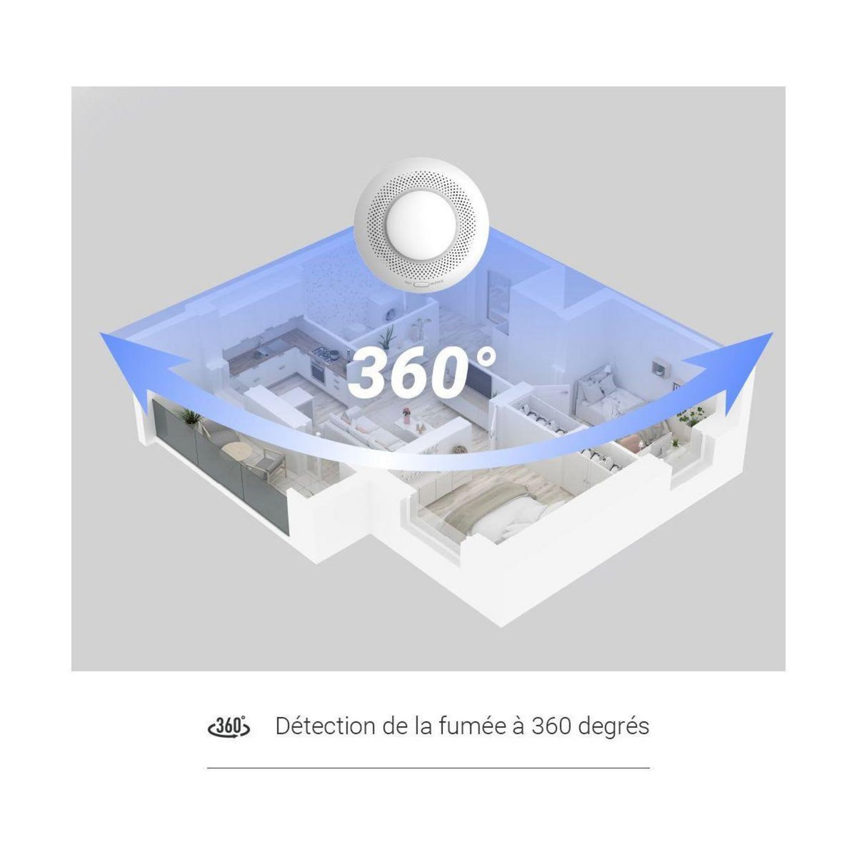 EZVIZ Détecteur de fumée connecté T4C