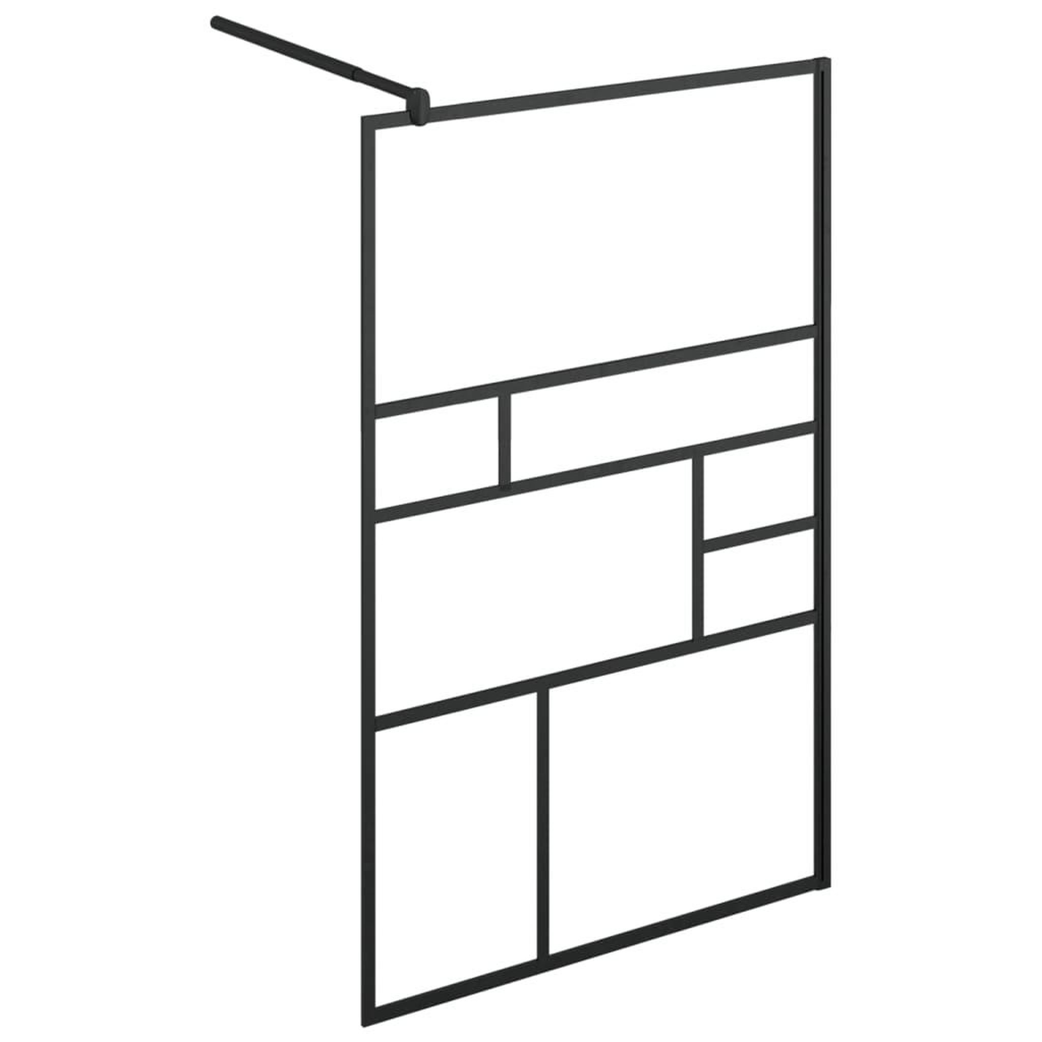 Voir la diapositive 4 : VIDAXL Paroi de douche a verre ESG transparent 115x195 cm Noir
