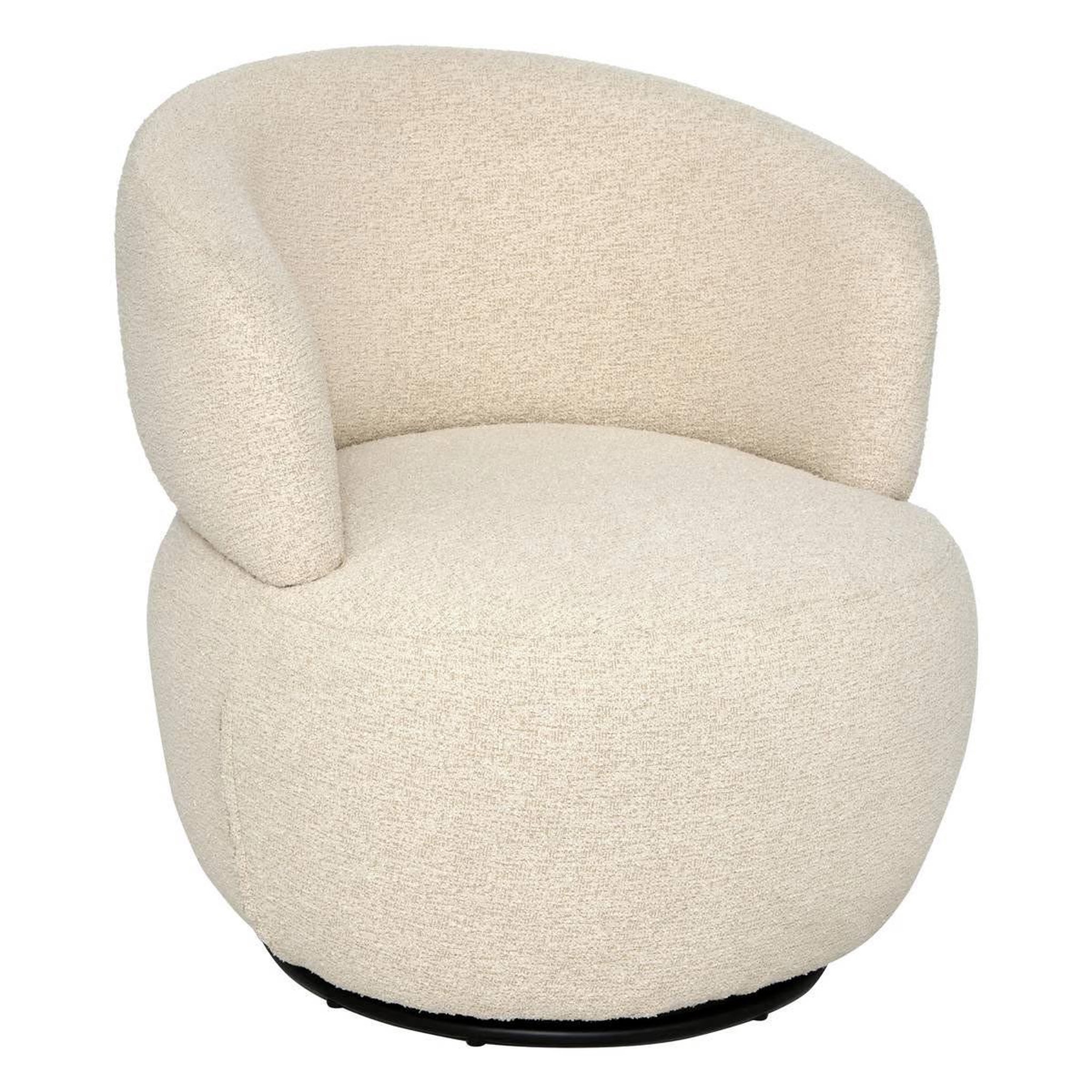 ATMOSPHERA Fauteuil pivotant bouclette  sileo  73cm beige