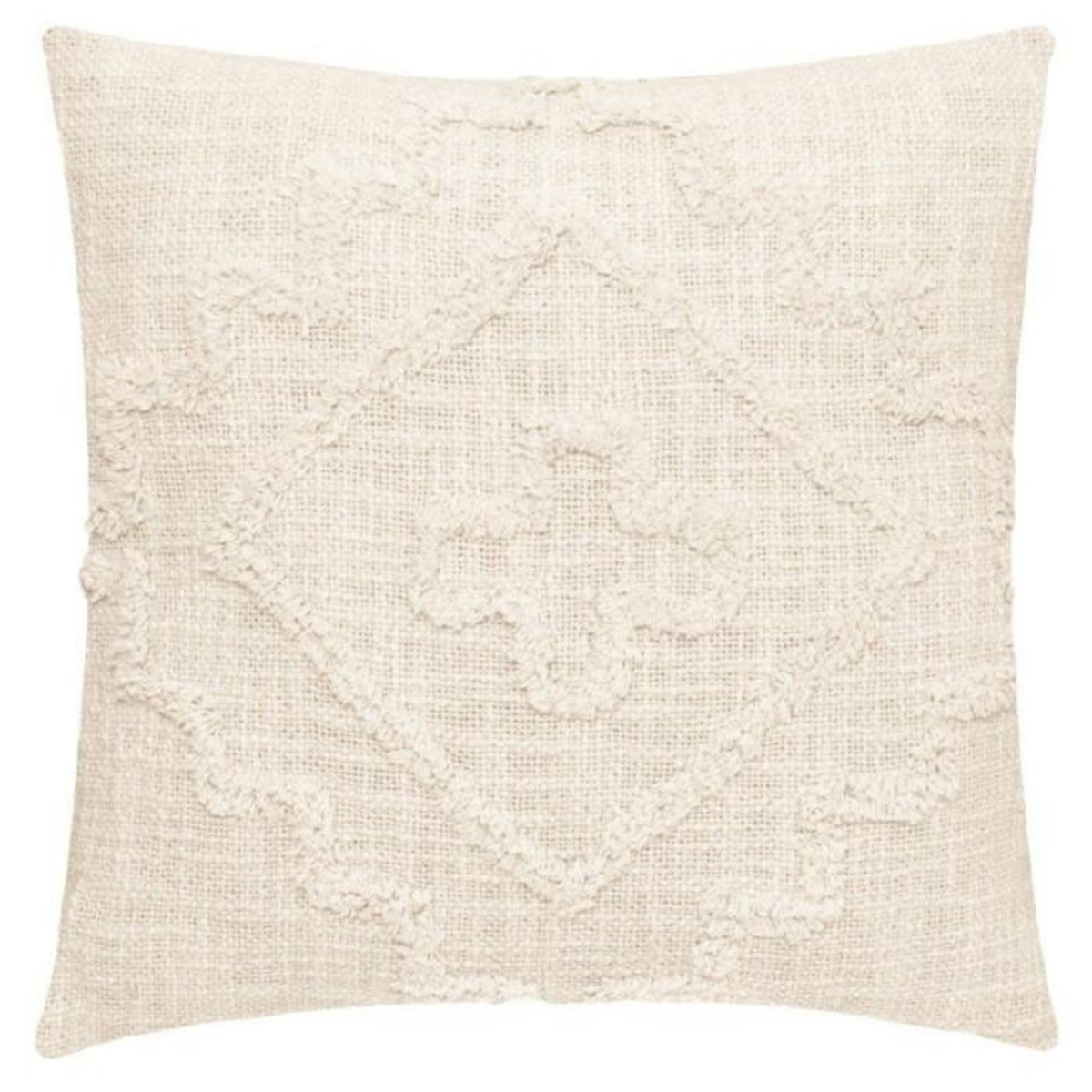 ATMOSPHERA Coussin Déco Tufté  Inca  40x40cm Ivoire