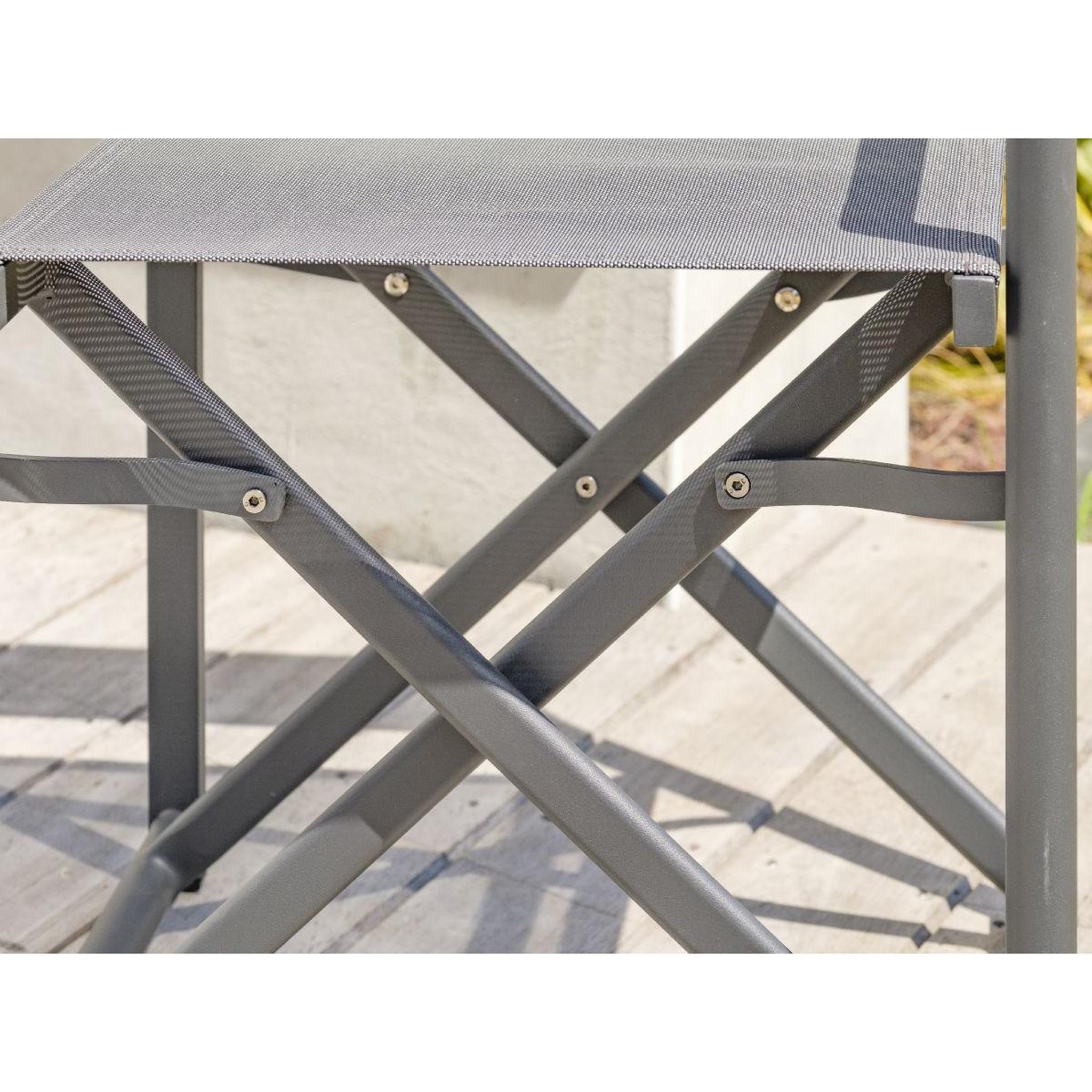 Voir la diapositive 3 : Paris Prix Fauteuil de jardin pliant  honfleur  88cm gris anthracite