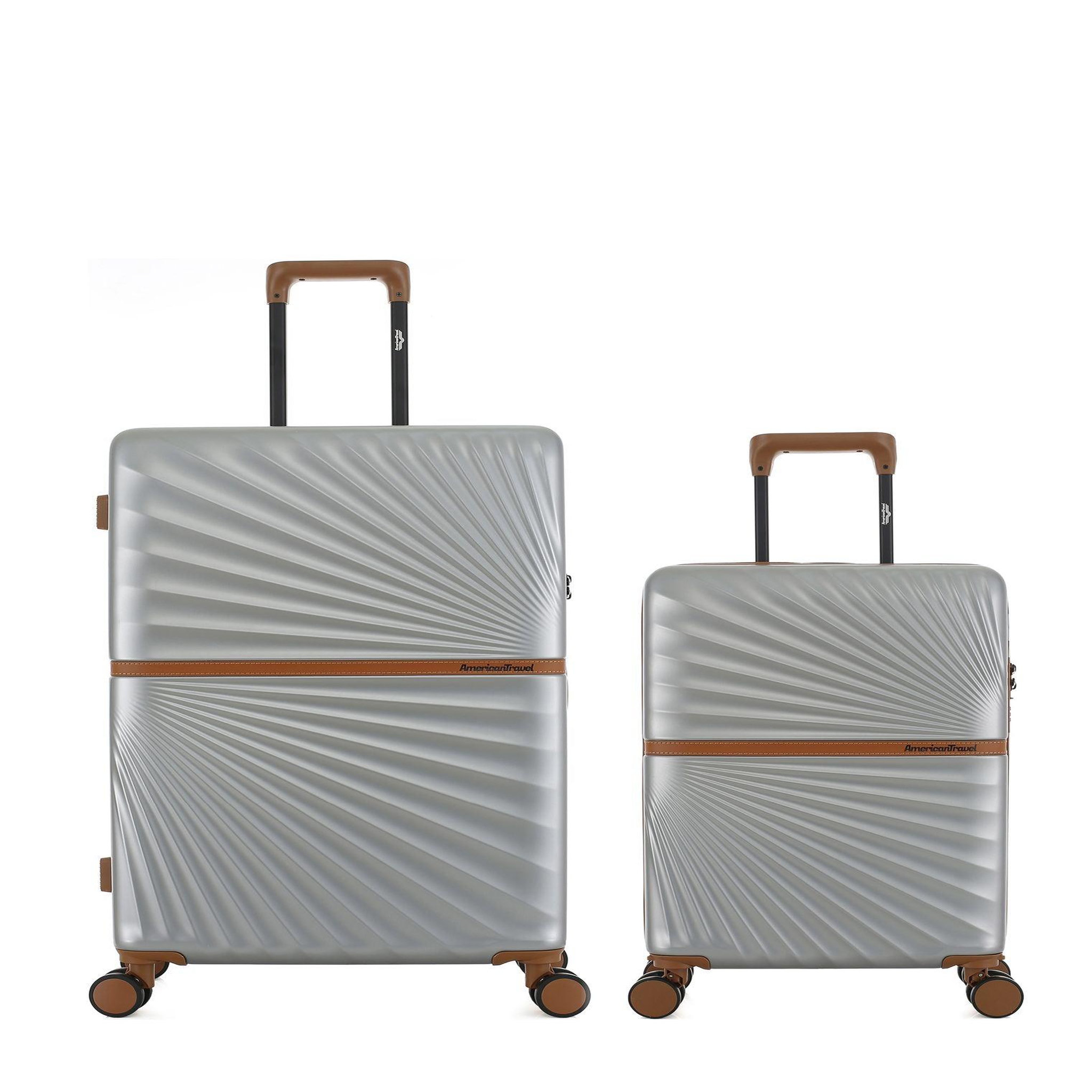 AMERICAN TRAVEL Lot de 2 Valises Rigides Grand Format et Cabine OAKLAND