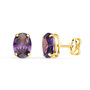 Voir la diapositive 1 : L'ATELIER D'AZUR Boucles d'Oreilles Or 18 Carats 750 - Zirconiums Améthyste