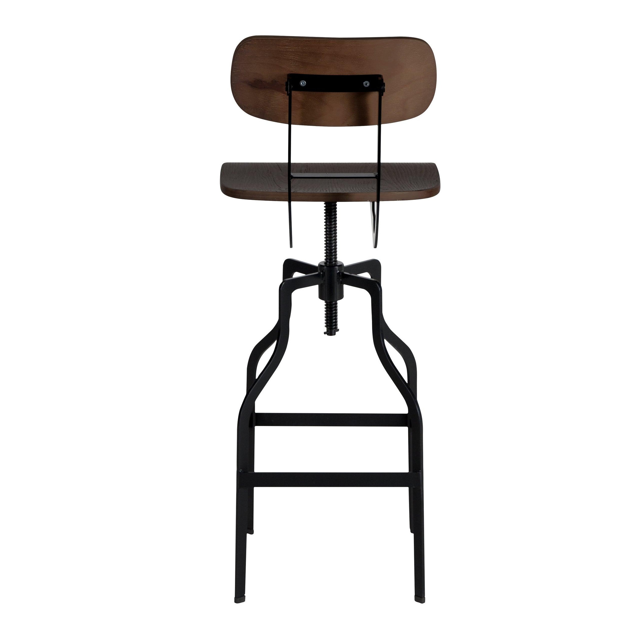 Voir la diapositive 3 : MAISON PAVANE Chaise de bar vintage réglable en hauteur 66/85 cm en bois-retro