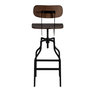 Voir la diapositive 3 : Rendez vous déco Chaise de bar vintage réglable en hauteur 66/85 cm en bois-Retro
