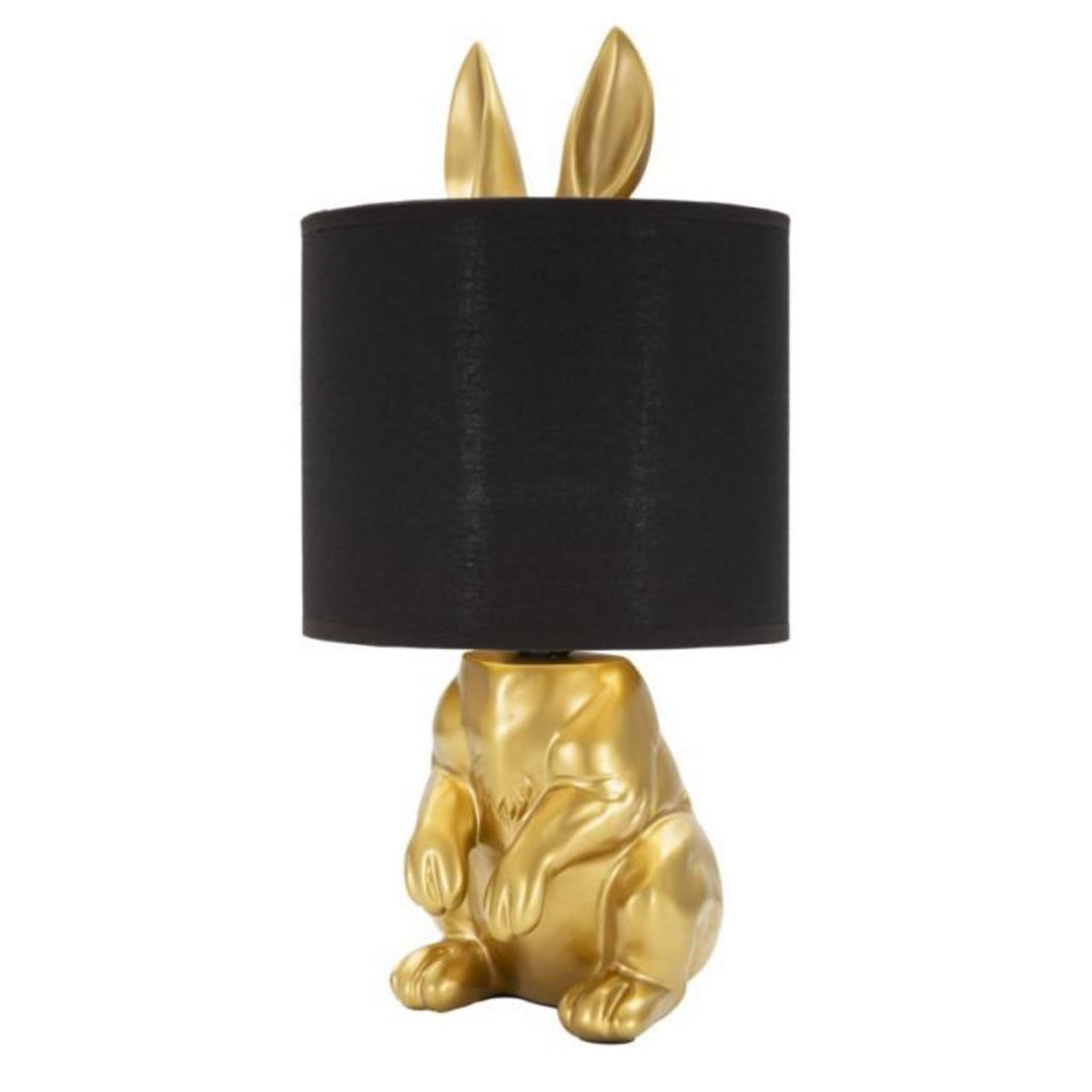 Paris Prix Lampe à Poser Design  Lapin  43cm Or & Noir