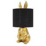 Paris Prix Lampe à Poser Design  Lapin  43cm Or & Noir