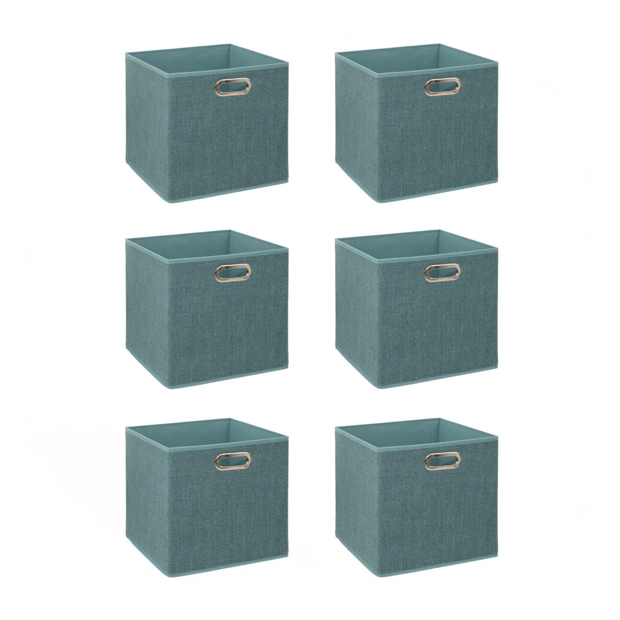 Voir la diapositive 1 : TOILINUX Lot de 6 boîtes de rangement en tissu mix 'n modul
