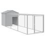 Voir la diapositive 2 : VIDAXL Poulailler avec cour gris clair 117x405x123 cm acier galvanise