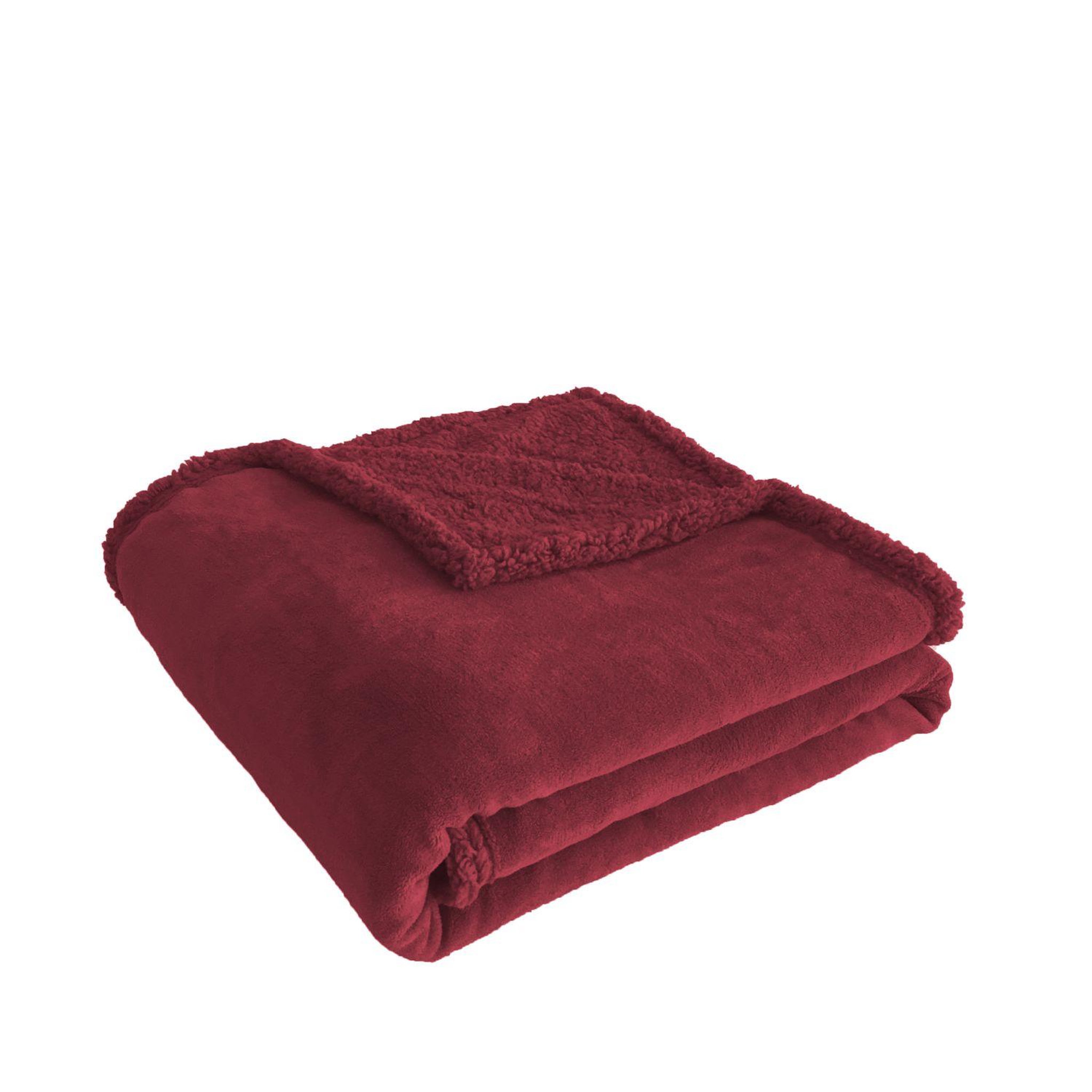 Voir la diapositive 1 : ACTUEL Plaid double face polaire/sherpa  