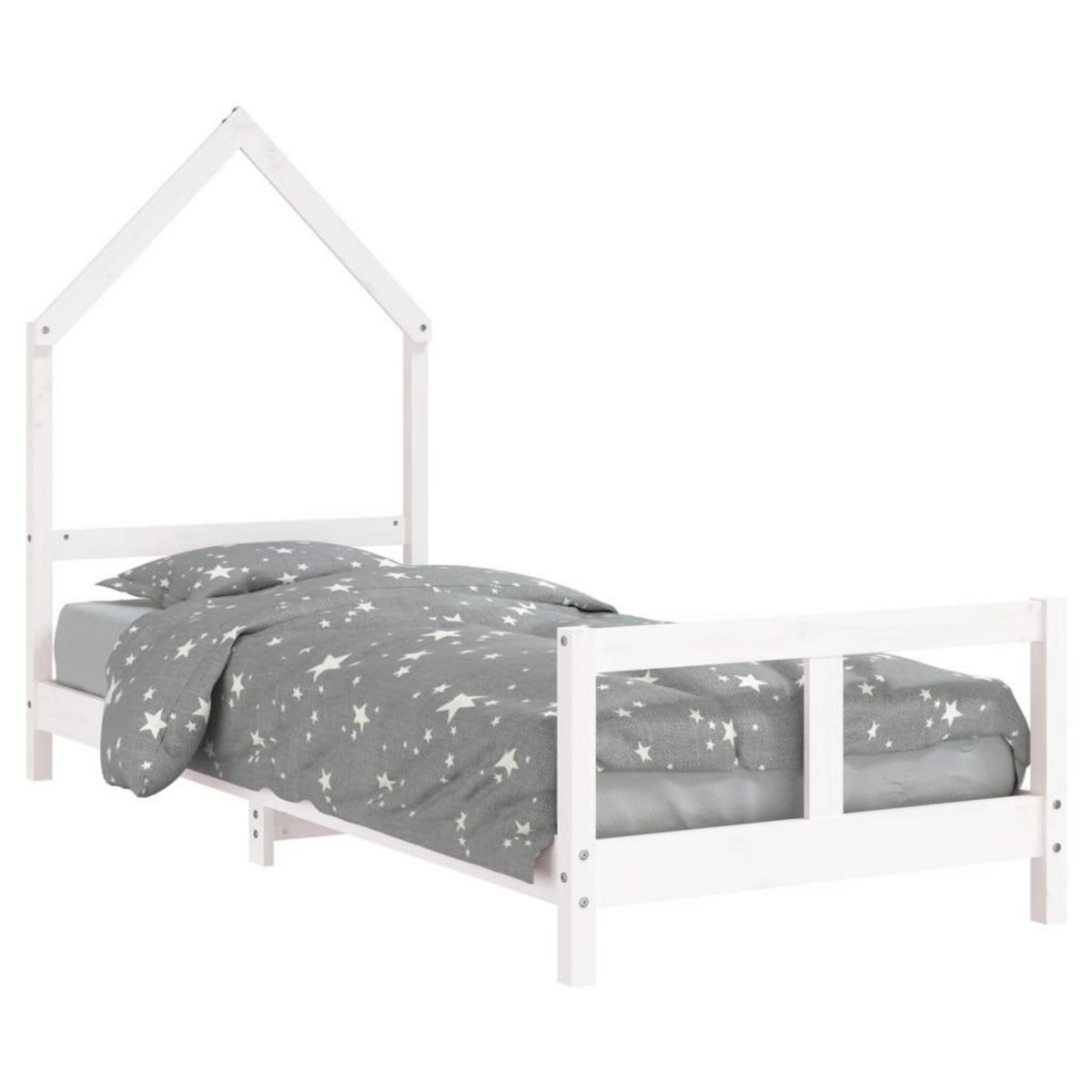 VIDAXL Cadre de lit pour enfants blanc 80x200 cm bois de pin massif