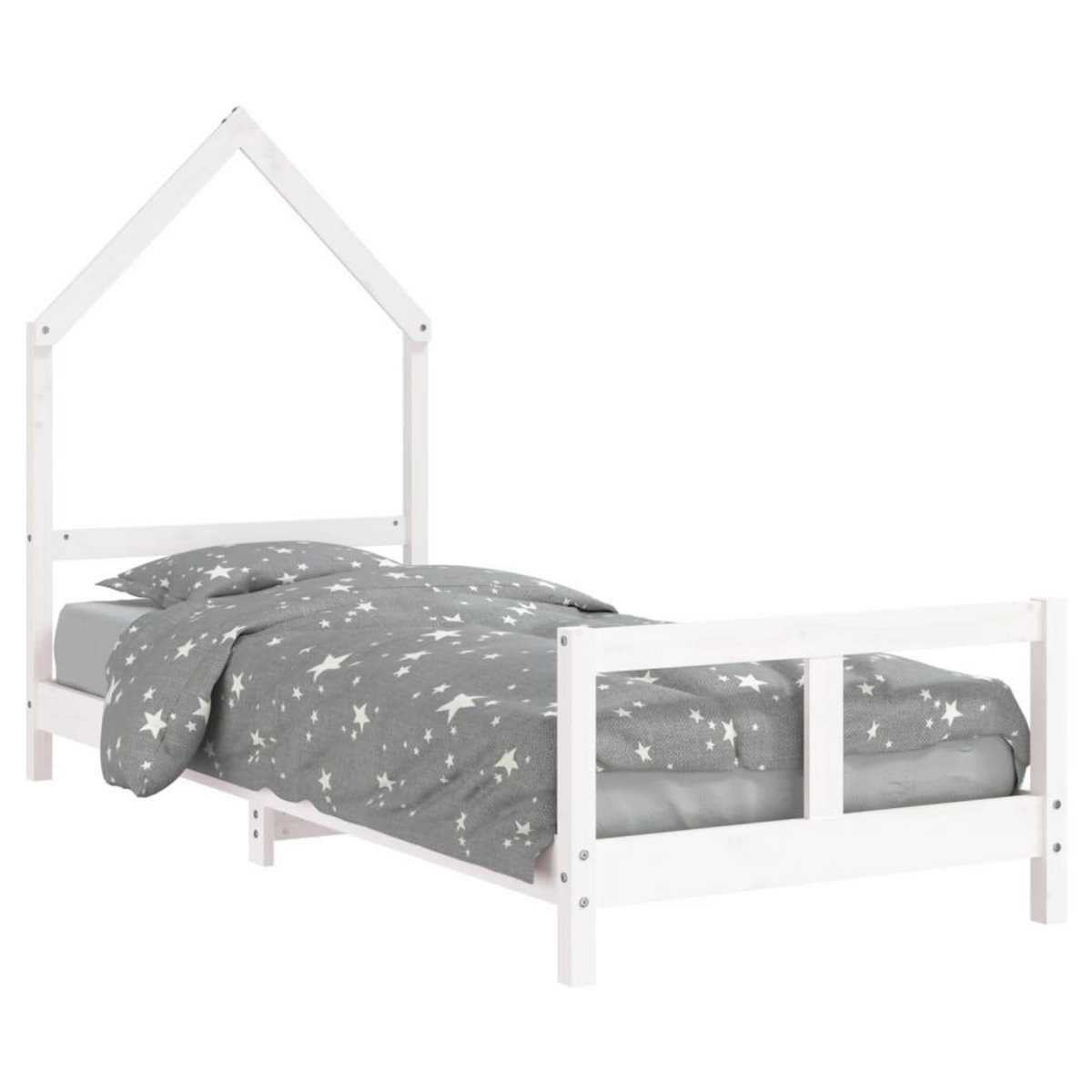 VIDAXL Cadre de lit pour enfants blanc 80x200 cm bois de pin massif