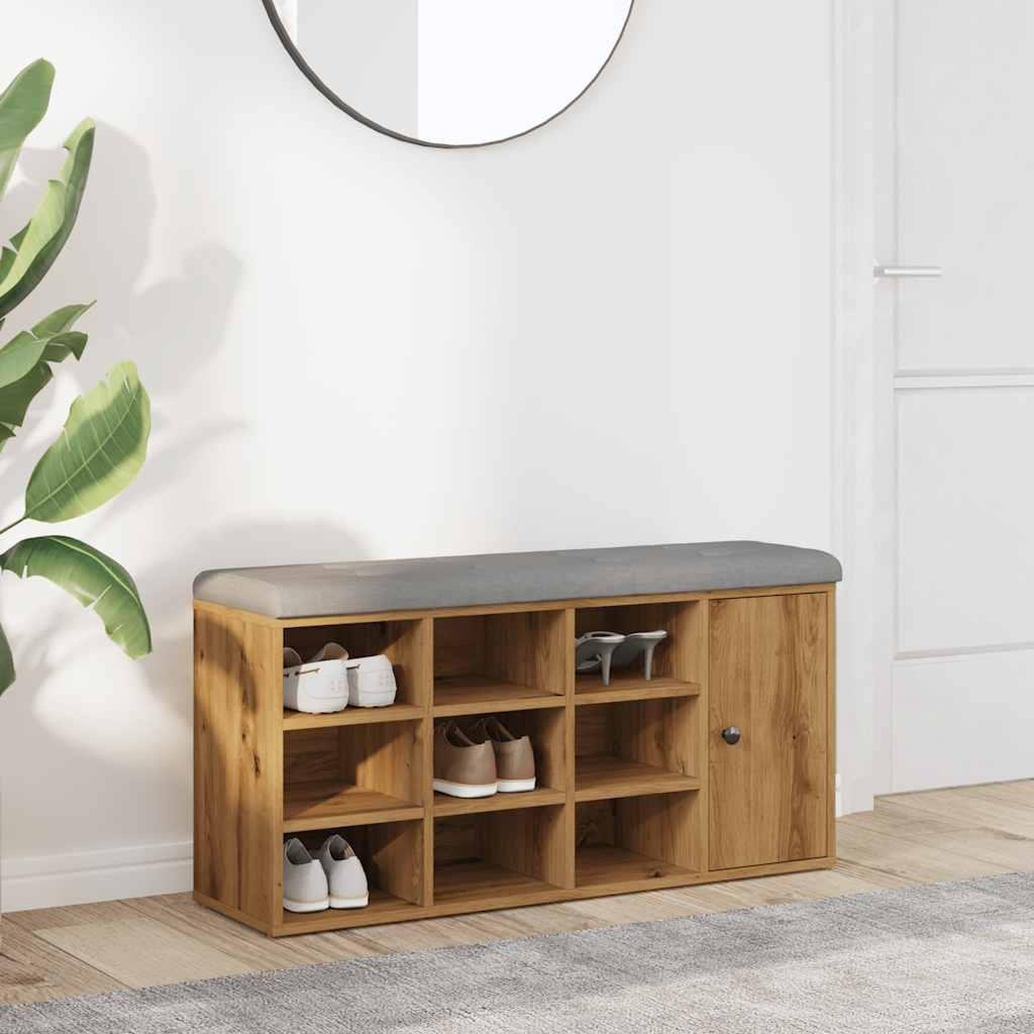 VIDAXL Banc a chaussures chene artisanal 102x32x50cm bois d'ingenierie