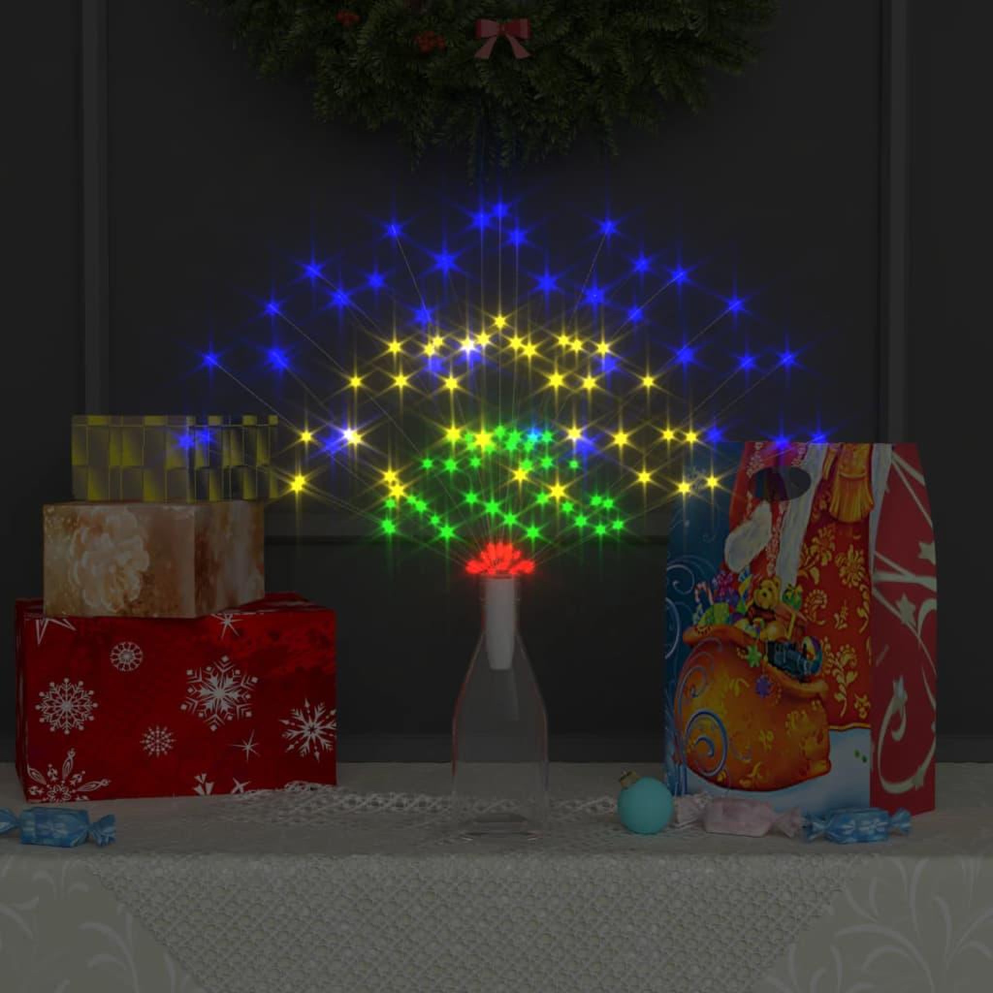 Voir la diapositive 4 : VIDAXL Feux d'artifice noël d'exterieur 4 pcs multicolore 20cm 560 led