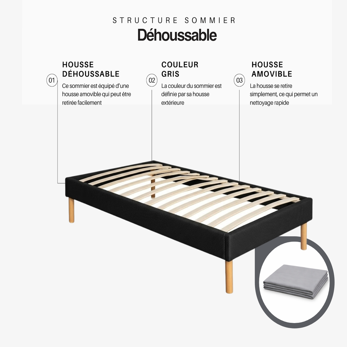 KING OF DREAMS Ensemble Sommier Tapissier et Matelas Soutien Très Ferme Haute
