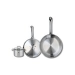 ELO Set de 2 Poêles de cuisson 24 et 28 cm et 1 faitout 12 cm Elo Profi Citrin