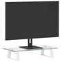 Voir la diapositive 3 : VIDAXL Support de moniteur blanc 40x20x8 cm verre trempé et métal