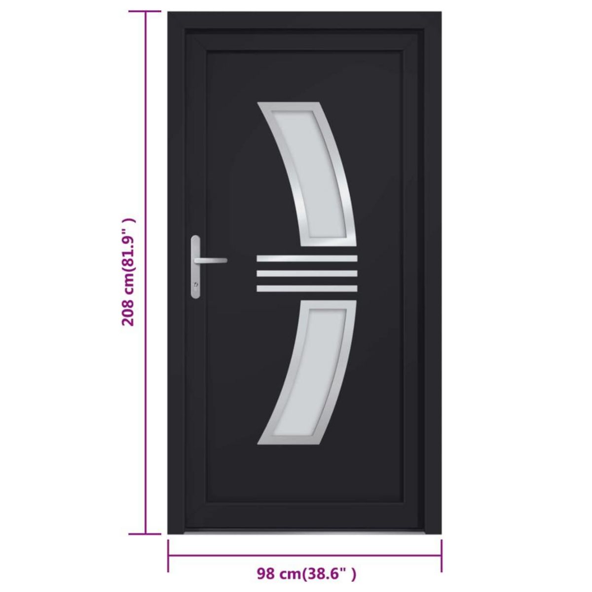 VIDAXL Porte d'entree anthracite 98x208 cm PVC