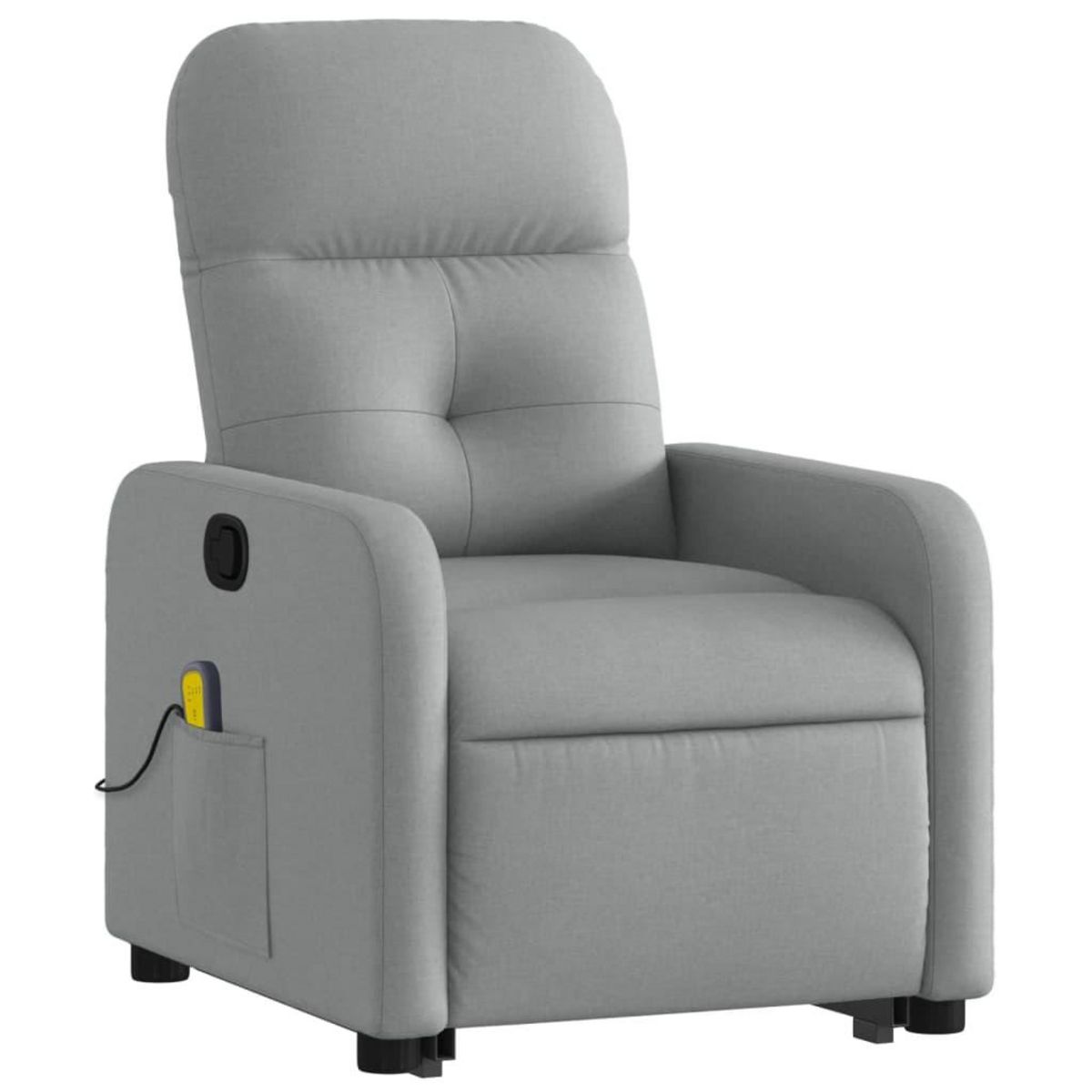 VIDAXL Fauteuil de massage inclinable Gris clair Tissu