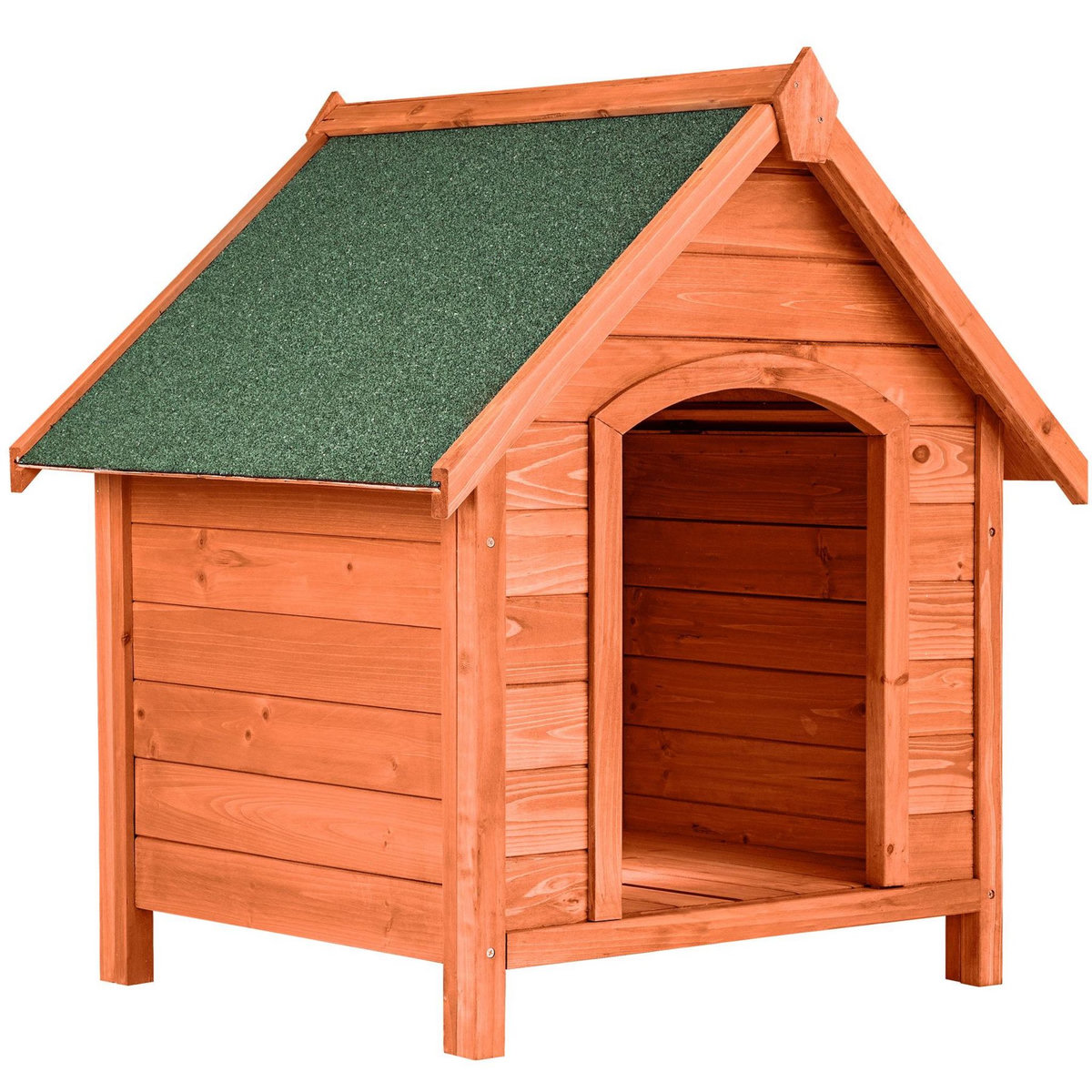 tectake Niche pour chien en bois lasuré marron