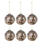 Paris Prix Lot de 6 Boules de Noël  Cordes  8cm Bronze & Gris