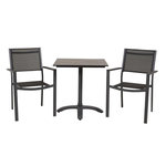 Paris Prix Ensemble Table de Jardin & 2 Chaises  Colorado & Copacabana  74cm Noir