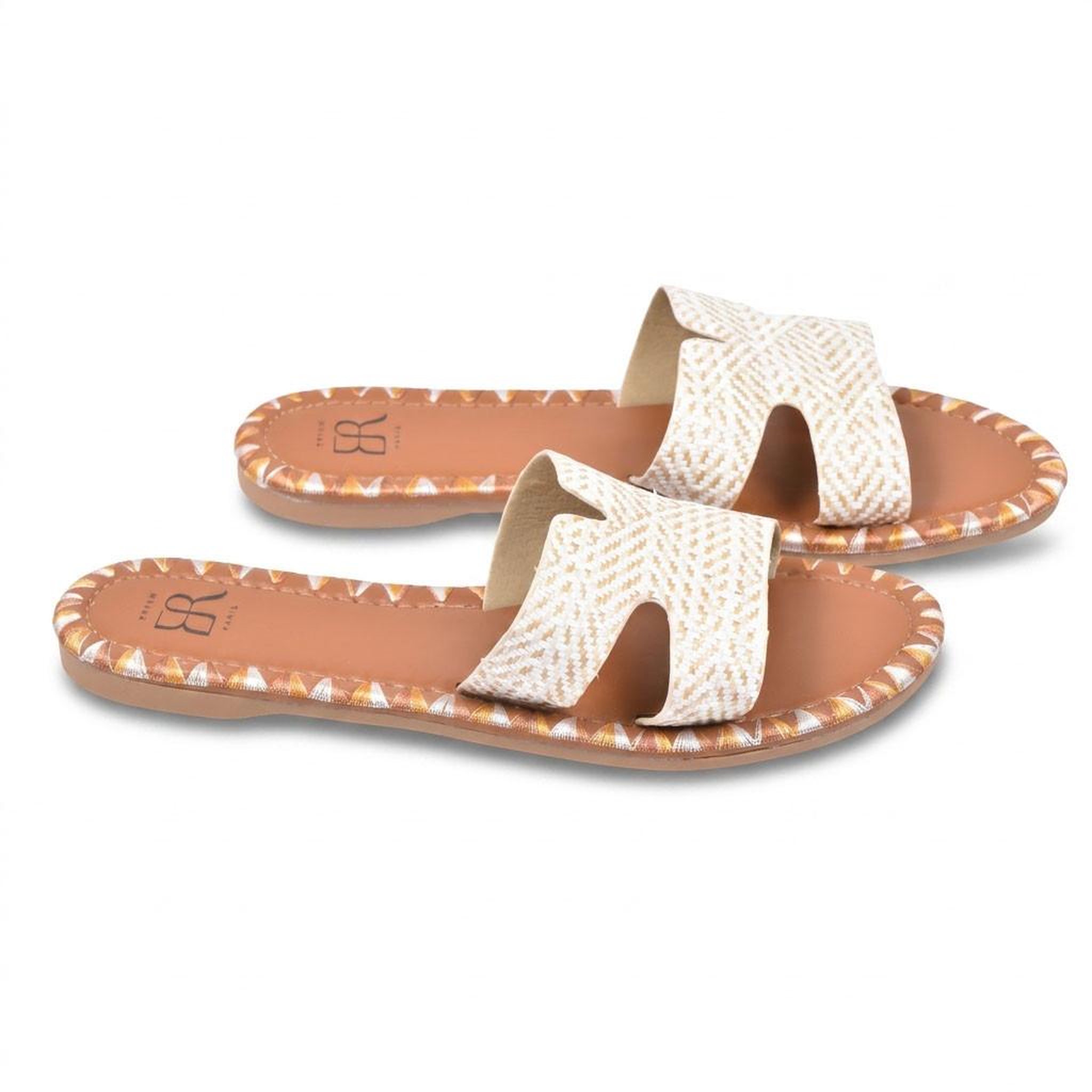 Voir la diapositive 3 : OZABI OZABI Sandales Slide H Tressage Vacances 2 Coloris