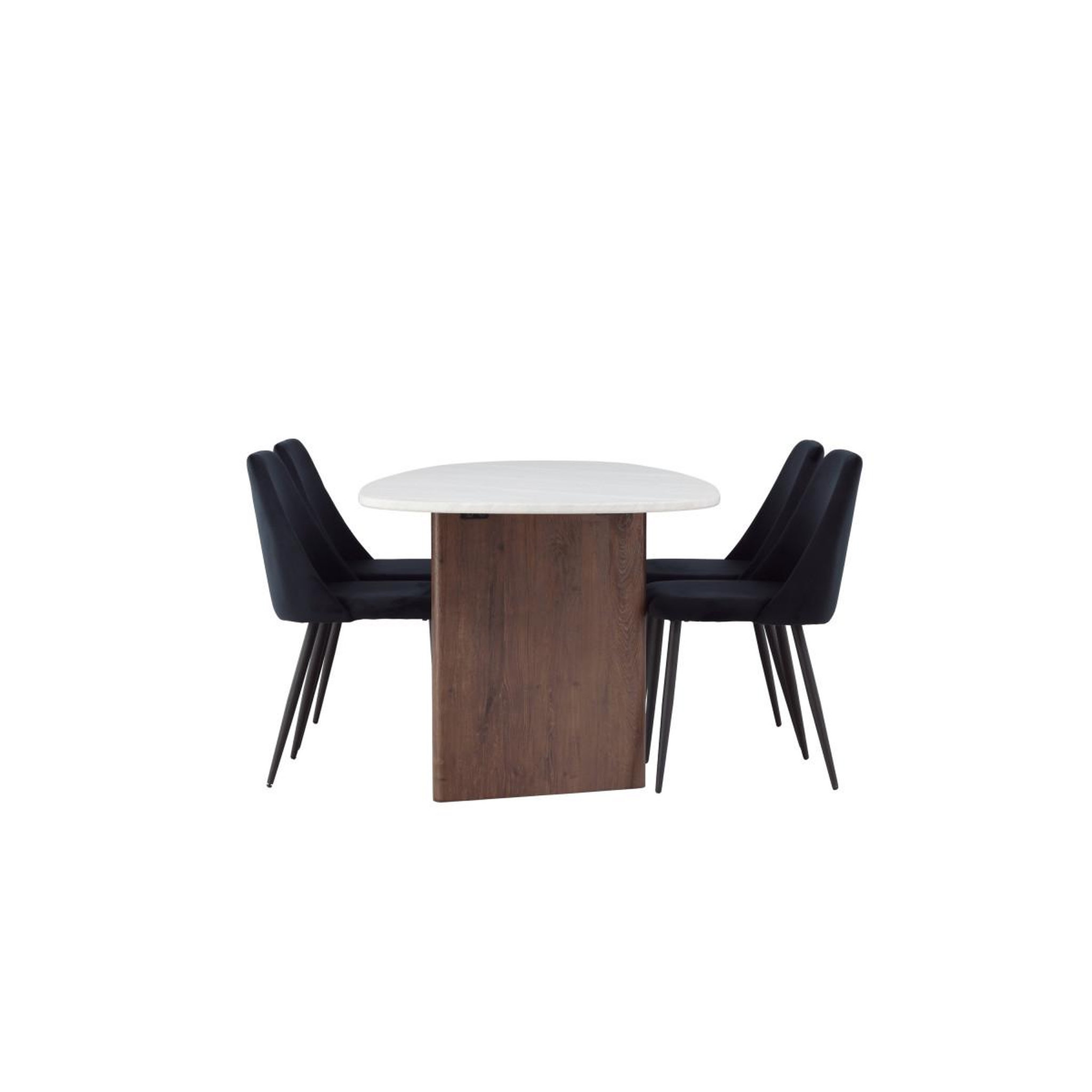 Voir la diapositive 3 : Paris Prix Ensemble table à manger & 4 chaises  gronvik & night  180cm gris clair & noir