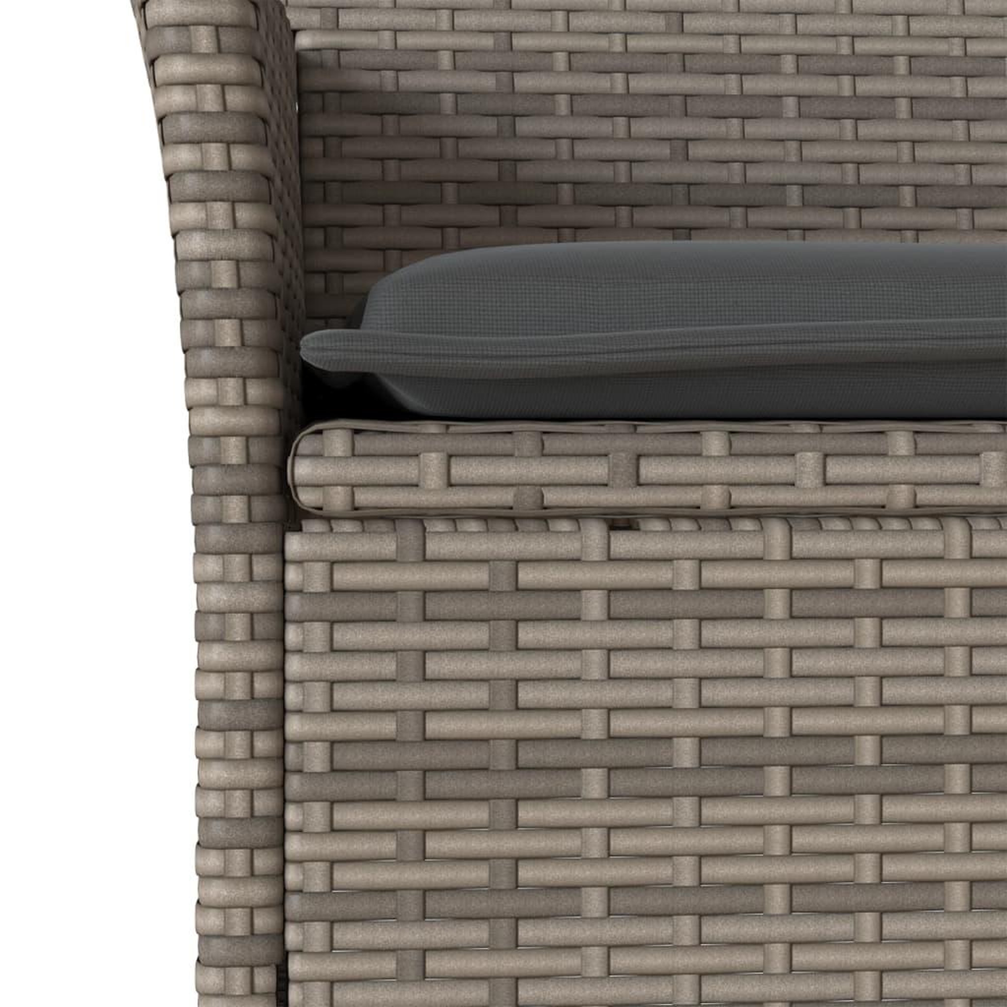 Voir la diapositive 5 : VIDAXL Ensemble a manger de jardin et coussins 3 pcs gris rotin verre