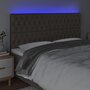 Voir la diapositive 3 : VIDAXL Tete de lit a LED Taupe 200x7x118/128 cm Tissu
