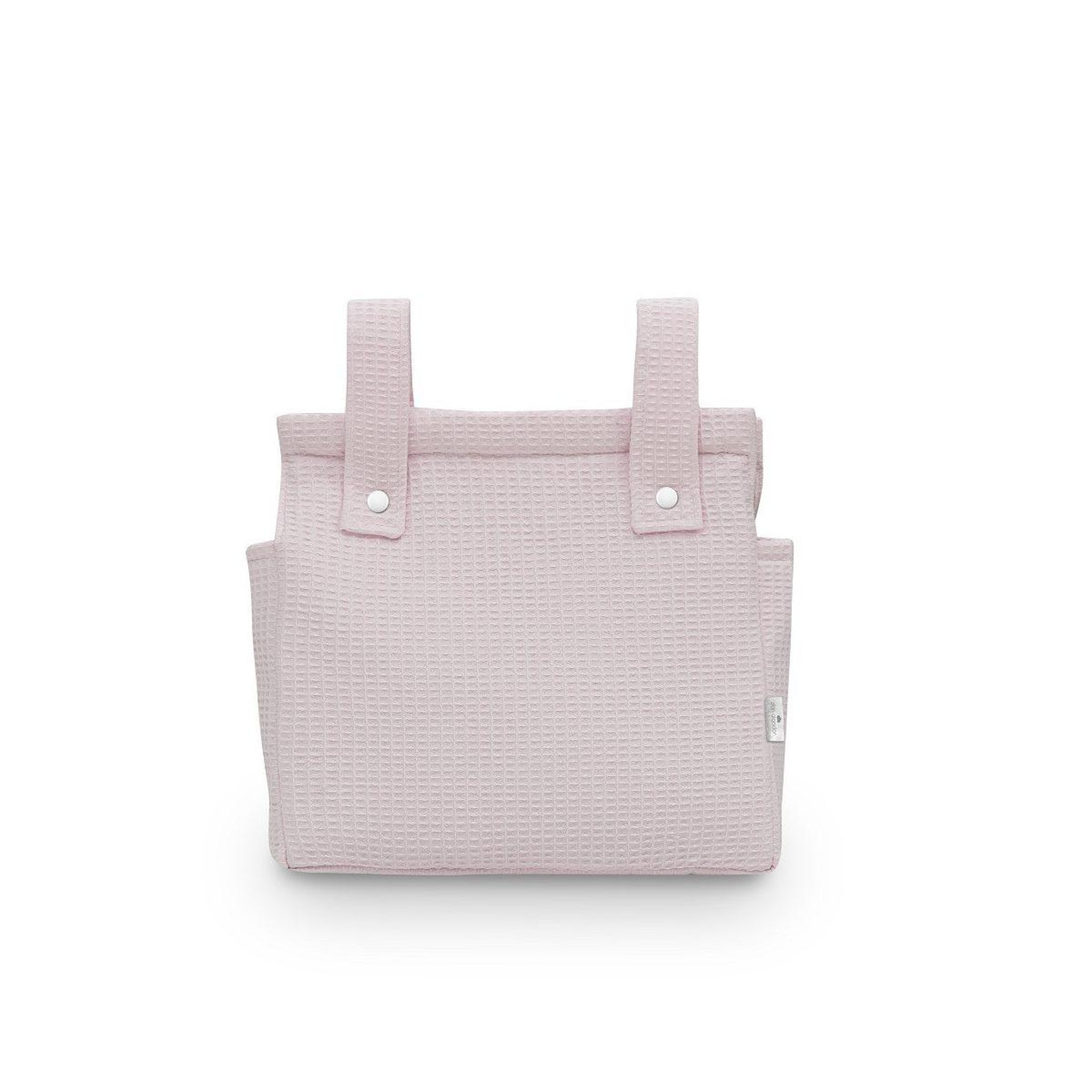 Voir la diapositive 2 : INTERBABY Sac de poussette  - coton nid d'abeille - rose - se suspend au guidon