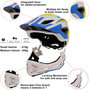 Voir la diapositive 2 : Kiddimoto Casque Intégral IKON - Blanc/Bleu