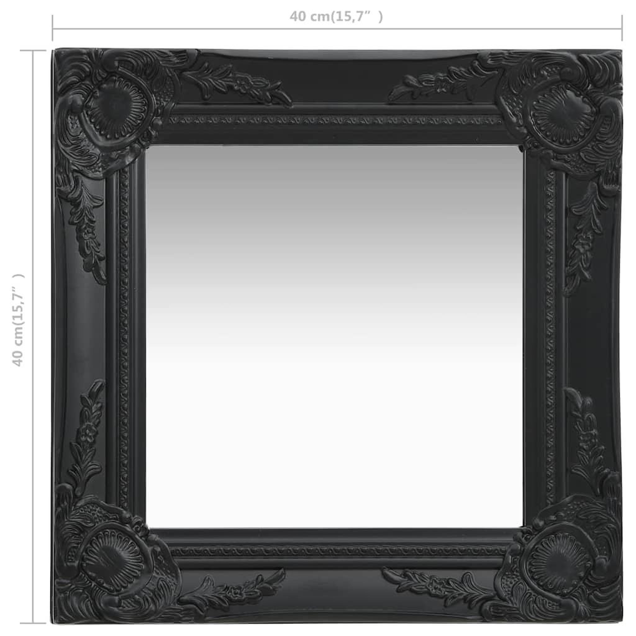 Voir la diapositive 5 : VIDAXL Miroir mural style baroque 40x40 cm noir