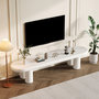 Voir la diapositive 5 : MERAX Table basse ovale blanc - 40x160 cm mdf