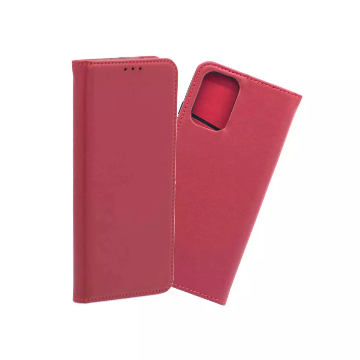 amahousse Housse Xiaomi Redmi Note 10/ 10S en cuir rouge folio rabat aimanté