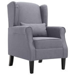 VIDAXL Fauteuil gris fonce tissu