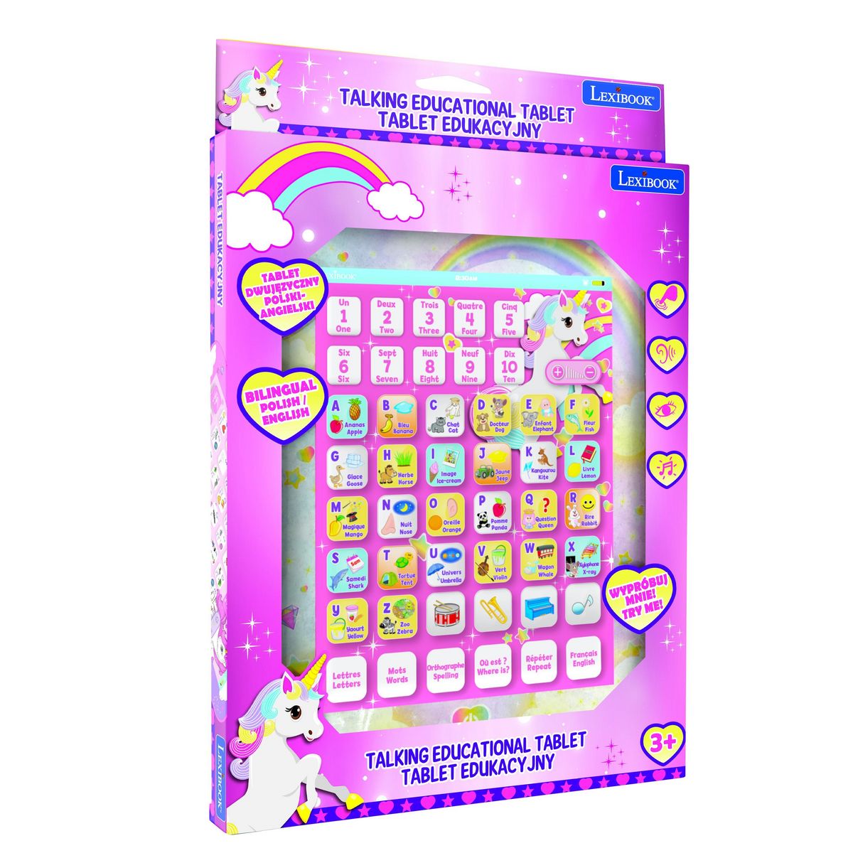 Lexibook Tablette Éducative bilingue Licorne en polonais et en anglais