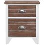 Voir la diapositive 5 : VIDAXL Table de chevet 2 pcs avec 2 tiroirs Marron et blanc