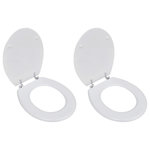 VIDAXL Sieges de toilette avec couvercles 2 pcs MDF Blanc