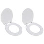 Voir la diapositive 1 : VIDAXL Sieges de toilette avec couvercles 2 pcs MDF Blanc